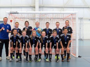 The U14 girl’s Fury futsal team won a silver medal at provincials in Edmonton earlier this month.