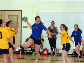 The Bev Facey Falcons senior girls handball team is off to provincials this weekend after defeating the Archbishop Jordan Scots in the Metro League final. Photo by Shane Jones/Sherwood Park News/QMI Agency