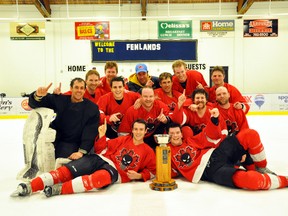 Sports Experts take home the Earl Cup for the third year in a row after winning the A-Division playoffs against the Flyers on Sunday, April 21. Corrie DiManno/ Banff Crag & Canyon