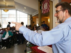 Auctioneer Tom Hamulecki is among the volunteers who made the 6th Annual Woodingford Lodge Spring Auction a success. Jeff Tribe/Tillsonburg News