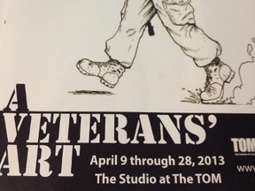 A Veteran's Art, which includes illustrations by a local soldier-artist, is on display at the Tom Thomson Art Gallery in Owen Sound until Sunday. (DENIS LANGLOIS/QMI AGENCY)