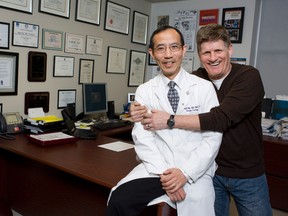 Dr. Joseph Chin, chief of surgical oncology at London Health Sciences Centre, removed cancer from Brian Danter's prostate using a world first procedure. DEREK RUTTAN/ The London Free Press /QMI AGENCY