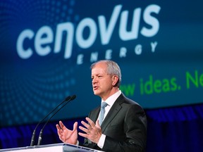 Cenovus president and chief executive Brian Ferguson addresses shareholder during the company’s 2013 annual general meeting in Calgary. Todd Korol/Reuters