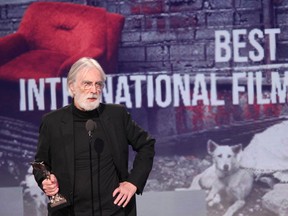 QMI wire service

Director Michael Haneke accepts the award for best international film for Amour at the 2013 Film Independent Spirit Awards in Santa Monica, Calif. Amour is being presented Thursday night at the Galaxy Cinemas by the Brantford Film Group.