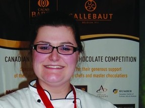 Brianna Demers of Timmins is the 2013 winner of the Canadian Intercollegiate Chocolate Competition.