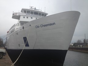 The MS Chi-Cheemaun docked at the Owen Sound Harbour. (DENIS LANGLOIS/QMI AGENCY)