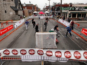 A section of Elgin St. closed down for two Canadian staples Sunday March 25, 2012: hockey and chili. Woody's Elgin Street Urban Pub hosted the Sens Mile Charity Chili Cook-off for the Sens Foundation and the Max Keeping Foundation in support of the Play to the Max program. The program assists children in low-income neighbourhoods to access recreation and sports, like camps, soccer, hockey, swimming, and basketball. In addition to the chili competition is the Sens Mile Road Hockey tournament. 
(DARREN BROWN/QMI AGENCY)