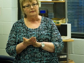 Christine Davidson spoke to the board of trustees of the Portage la Prairie School Division during Thursday's meeting about the Positive Atmosphere for Learning Social Skills (PALSS) program running out of La Verendrye School. (ROBIN DUDGEON/THE GRAPHIC/QMI AGENCY)