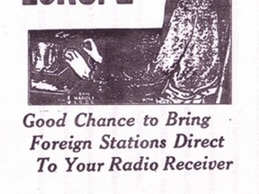 People were encouraged to try to tune in to European radio stations during “broadcast tests.” The results for Timmins in 1926 were less than stellar – only four residents were able to make a connection.