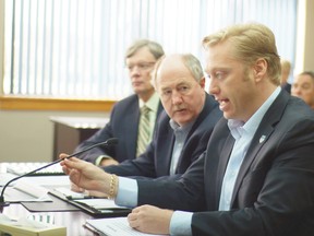 Derik Brandt, front, is shown in this file photo from his tenure as CAO of South Glengarry. SUN MEDIA