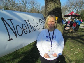 Heather Giorgi, organized Saturday's We Run 2013 for Noelle's Gift of Fitness in Sarnia's Canatara Park. It was one of several events held in Sarnia and Corunna. More than 200 people were involved in the 5-km run that raised money for the charity Noelle's Gift. PAUL MORDEN/THE OBSERVER/QMI AGENCY
