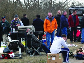 Despite being ordered back to work by the Alberta Labour Relations Board, after their strike was deemed illegal, Fort Saskatchewan correctional officers remain on strike, and are setting up camp for the night.

Photo by Ben Proulx/Fort Saskatchewan Record/QMI Agency