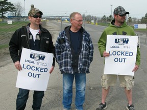 Members of United Steelworkers Local 8782 have been on the picket outside the U.S. Steel plant in Nanticoke since April when the company locked out the unionized workers. The workers recently learned they will be ineligible to collect IE benefits during the labour dispute. (DANIEL R. PEARCE Simcoe Reformer)