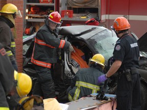 Vehicle extrication is one of the tasks reviewed regularly with members of Sault Ste. Marie Fire Services.