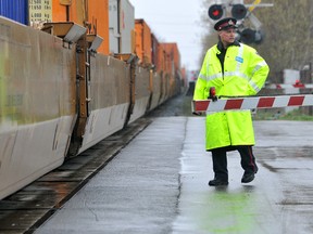 CKPS officer guards train