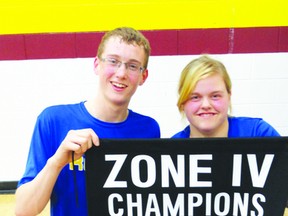 Westpark's Brett Foley and Megan Painter won the Zone 4 JV mixed doubles badminton championship (Submitted photo)