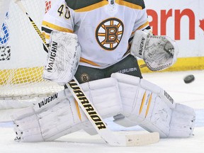 Former Leafs prospect Tuukka Rask will be between the pipes for Boston. (QMI Agency)