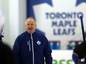 Maple Leafs coach Randy Carlyle has 62 post-season games under his belt, giving the team confidence behind the bench. (TORONTO SUN/FILES)