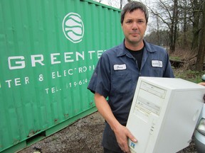 Simcoe Kinsmen Gary Haviland is again co-ordinating the collection of ewaste this year as a fundraiser for his service club. Proceeds from this year’s drive will be used to help build a new pavilion in Kinsmen Park in Simcoe. (MONTE SONNENBERG Simcoe Reformer)