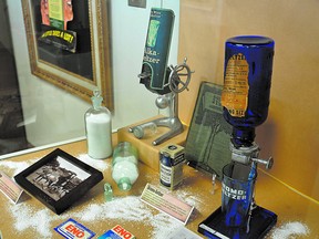 Pharmaceutical curiosity pieces abound at the Strathcona County Museum and Archives’ latest display, Pharmacists: The “Pillers” of Society. Photo supplied