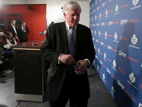 Former Toronto Maple Leafs GM Brian Burke is suing 18 people for alleging he had an affair with Sportsnet host Hazel Mae. (Ernest Doroszuk/Toronto Sun files)