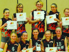 The 12U Prairie Fire Black team finished as the A-side finalists at the Prairie Fire triple-ball tournament on April 29 (Kevin Hirschfield/THE GRAPHIC)