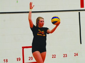 Isabelle Hodgson of Prairie Fire 16U at practice on April 29. (Kevin Hirschfield/THE GRAPHIC/QMI AGENCY)