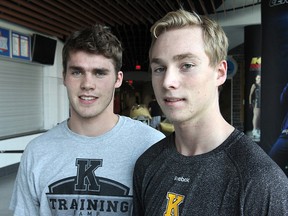 Kingston Frontenacs Roland McKeown, left, and Sam Bennett were members of the Canadian team that won the world under-18 hockey championship in Sochi, Russia, on Sunday. (Whig-Standard file photo)