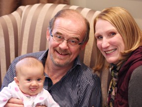 Gary Chalk and his wife, Jan, with their four-month old granddaughter, Daliyah.