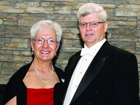 Garry Dowling, Grand Master of Masons in Ontario, and his wife Wendy were in Pembroke to attend a reception in his honour to mark the conclusion of his two-year term in the position. He provided the keynote address at the dinner, held at the Best Western.