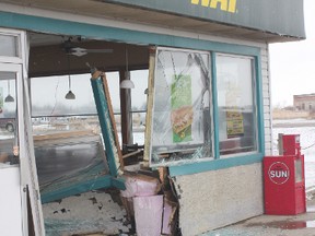 Subway had a bit of bad luck earlier today when a yellow pick up truck mistook the front window for a drive through.
Initial reports indicate that the drivers foot slipped due to the recent, unseasonable snowfall.