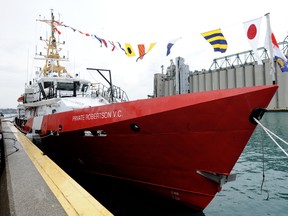 The Canadian Coast Guard Ship Private Robertson V.C. was unveiled in Sarnia on Tuesday. The first of nine new Hero Class mid-shore patrol vessels will be used to tighten border security in one of the province’s busiest corridors. The federal government signed a $194 million contract for the nine new Hero Class vessels.