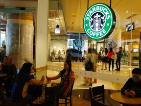 A Starbucks coffee shop. REUTERS/Beawiharta, file