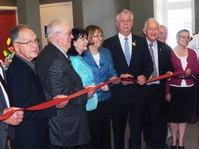 Mayor John Williams, city councillors and library board members cut the ribbon last Friday afternoon at the rebuilt library and municipal office in Frankford.

Ernst Kuglin Trentonian