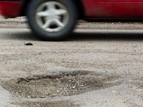 File photo of pothole on a road