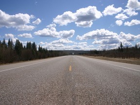 A portion of Highway 63 south of Fort McMurray.