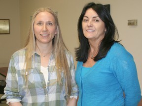 Lori Timpson, left, a constable with the Chatham-Kent Police Service, facilitated a workshop that provided training on case management for domestic violence. With her is Linda Murray, who is the coordinator of the domestic violence and sexual assault treatment centre at the Chatham-Kent Health Alliance.