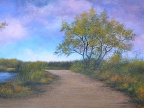 Carmen Hathaway's "Delta Marsh" painting will be up for auction at the Portage and District Arts Centre’s Celebration of the Arts annual fundraising gala on May 9. (ABENAKI ARTWORKS)