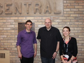 Central Public School was host to a health and wellness event to kick off Mental Health Week at Grand Erie District School Board. Guest speaker and wellness leader Michael Eisen stands with Jeff Senior, Principal of Central Public School and Heather Carter, Mental Health Lead for the board after an engaging evening talking to parents about mental health and well-being.