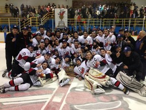 The Picton Pirates captured the Schmalz Cup Ontario Hockey Association Jr. C championship Wednesday night in Picton with a dramatic 3-2 victory over the Essex 73's.