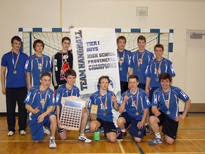 The Bev Facey Falcons finally earned gold medals at the recent high school handball provincial championships after winning silver and bronze the two previous years at the all-Alberta event. Photo supplied