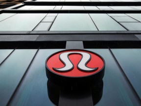 A Lululemon Athletica logo is seen outside one of the company's stores in New York, March 19, 2013. (REUTERS/Lucas Jackson)