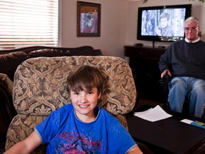 Carson Pound at his grandparent's home in Beaumont on Apr. 27. He just landed the third role of his career, as a homeless boy on AMC's "Hell on Wheels."