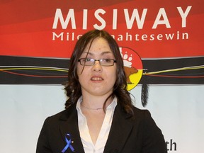 Caitlyn Kaltwasser was among the guest speakers at a National Aboriginal Diabetes Awareness Day event organized by the Misiway Diabetes Wellness Centre on Friday.