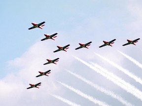 The Snowbirds, the aerobatic performance squadron of the Canadian Forces, is coming to Wasaga Beach this summer. FILE PHOTO