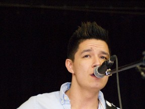 Troy Flamand, 18, of Antic sings "Country Bad" during Portage Collegiate Institute's Southern Beaus and Belles graduation tea at on Sunday, May 5. Antic will play at the Concert in The Park series on Thursday. (File Photo)