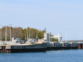 The Transport Canada Harbours and Ports Tobermory Ferry Terminal sits vacant as on Saturday, May 4, 2013. The Owen Sound Transportation Company ferry the Chi-Cheemaun won't be able to dock at the terminal until work is completed to adjust the fenders on dock or water levels raise to accommodate the ferry.  (James Masters/QMI Agency/The Sun Times)