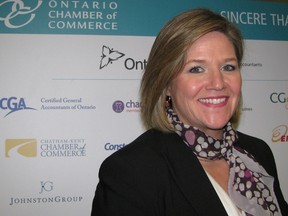 Ontario NDP leader Andrea Horwath was a keynote speaker May 4 at the Ontario Chamber of Commerce annual convention, held in Chatham. Horwath told Chatham This Week that NDP governments have historically "out-performed" Liberal and Conservative governments in terms of taming debt.