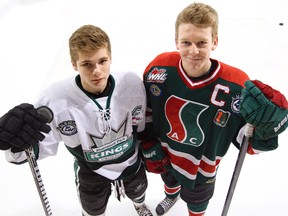 Sherwood Park’s Sam Steel (left) and Edmonton’s Tyler Benson were the top two picks in the WHL draft. David Bloom QMI Agency