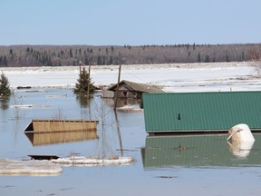The waters at Wapiti Valley Regional Park came up to the roof of some buildings in the recreation area. It was so high that some structures were lifted and carried away by the water.